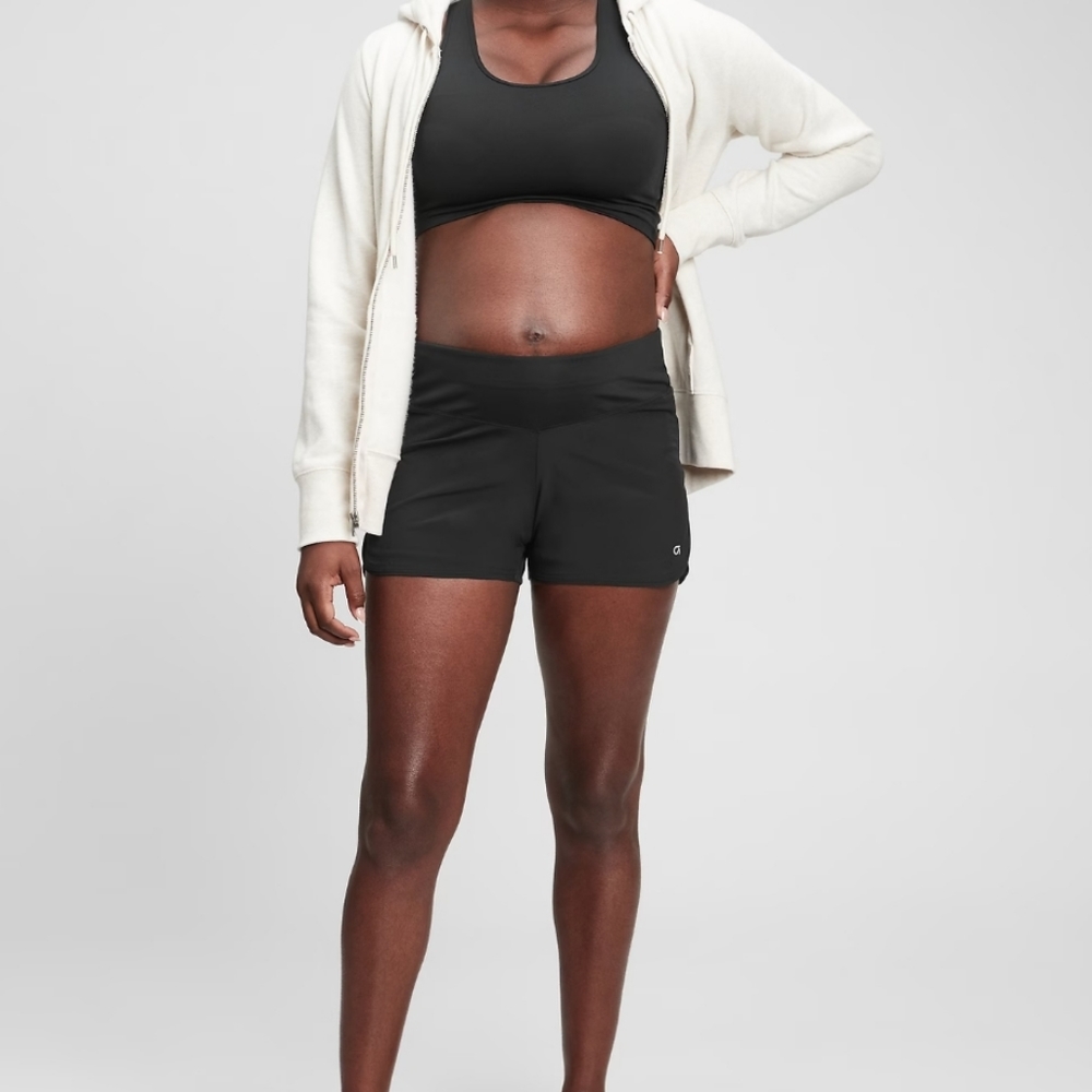 Maternity GapFit Wide Waistband 3.5" Running Shorts: Two Pairs  -  Medium